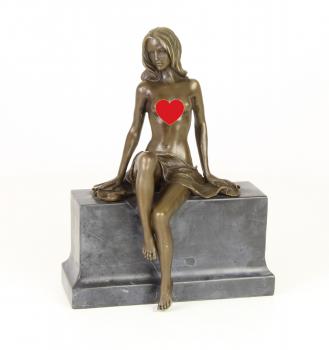 Bronze Skulptur Halbnackte Frau