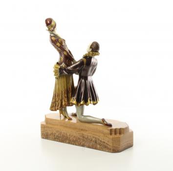 Liebespaar ewige Liebe Art déco farbig gefasst