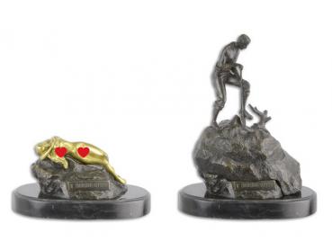 Bronze Skulptur weiblicher Akt "Schatzsucher"
