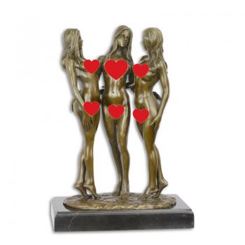 Bronze Skulptur Akt drei Grazien