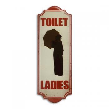 geprägtes Blechschild Toilet Ladies