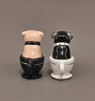 Salz und Pfeffer Streuer Paar Tea cup pugs