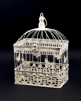 Vogelkäfig Eisen Weiss mittel