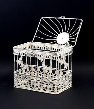 Vogelkäfig Eisen Weiss mittel