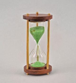 Sanduhr Holz / Messing brüniert