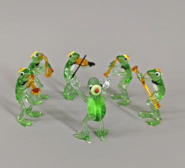 Lauscha Glasfigur Frosch-Orchester Hca.6 cm
