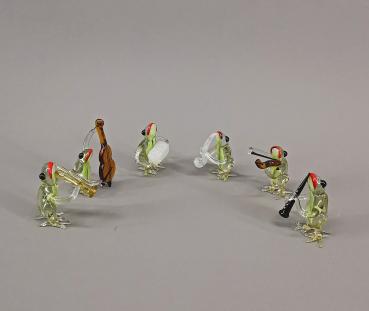 Lauscha Glasfigur Frosch-Orchester Hca.6cm
