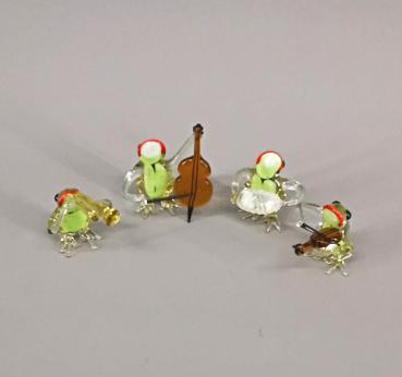 Lauscha Glasfigur Frosch-Orchester H5cm