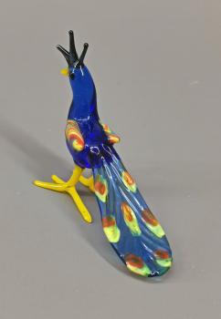 Lauscha Glasfigur Pfau 6x2x3cm
