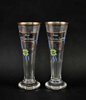 Paar Gläser Silberhochzeit