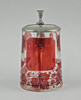 Andenken Glasbierkrug Bingen / Ehrenfels