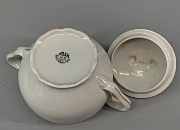 Zucker-Dose H&C Chodau Golddekor 50 / 60er Jahre Design