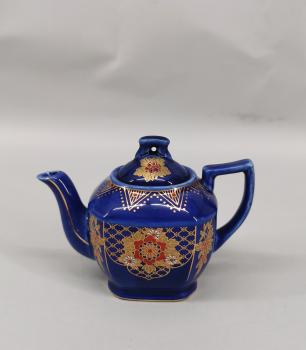 Porzellan Kännchen Dose Royal kobalt gold Rokoko-Motiv