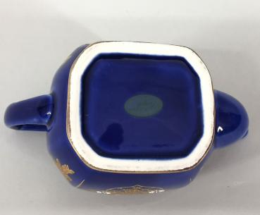 Porzellan Kännchen Dose Royal kobalt gold Rokoko-Motiv