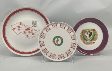 Porzellan 3 Propaganda Teller Ostblock Polen Ungarn Czechoslowakei