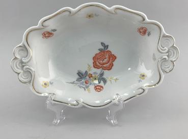 Porzellan ovale Kuchen-Platte Schale Thüringen Blumendekor