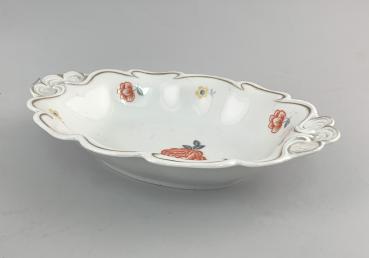 Porzellan ovale Kuchen-Platte Schale Thüringen Blumendekor