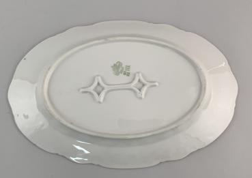 Porzellan ovale Kuchen-Platte Schale Bareuther Blumendekor