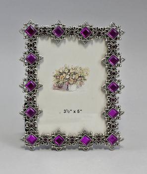 Rahmen rechteckig violette Steine