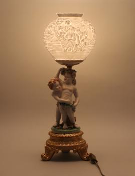 Große Lithophanie Lampe Bacchus