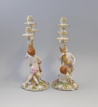 Paar Barock Leuchter mit Putten