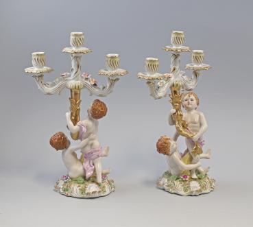 Paar Barock Leuchter mit Putten