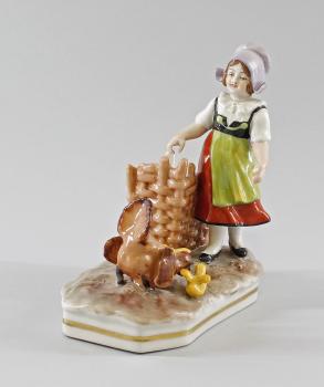Mädchen mit Hühnern