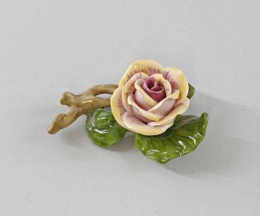 Rose mit Zweig gelb Rose