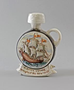 Happy New Year Flasche handgemalt