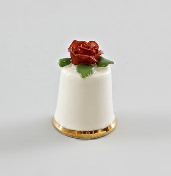 Fingerhut weiß Rose rot / grün
