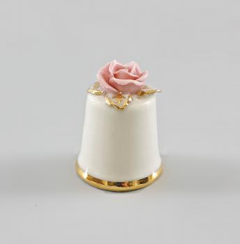 Fingerhut weiß Rose rosa / gold