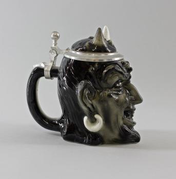Teufel Bierkrug schwarz / weiß