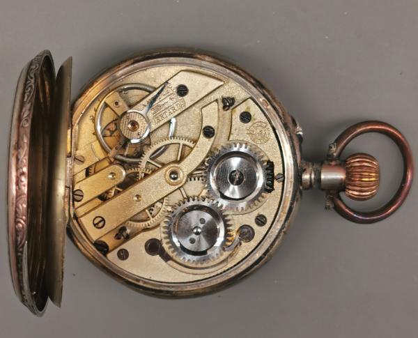Silberne Herren-Taschenuhr um 1890 (Glas defekt)