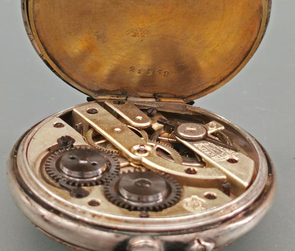 Silberne Herren-Taschenuhr um 1890 (Glas defekt)