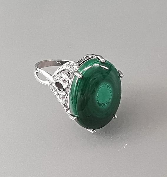 Silberner Malachit-Ring