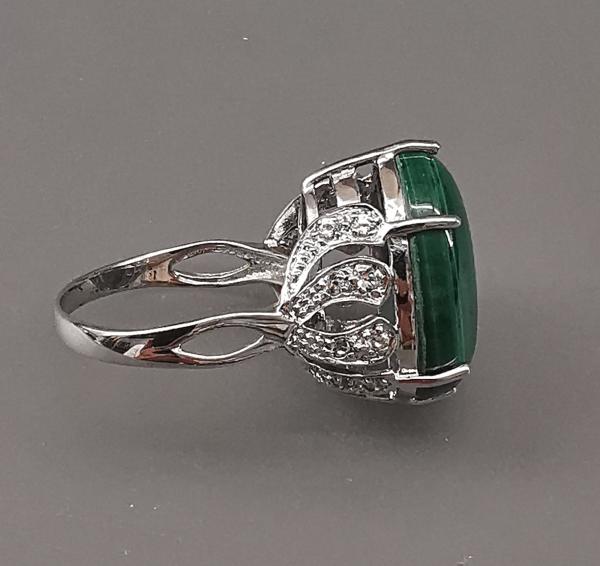Silberner Malachit-Ring