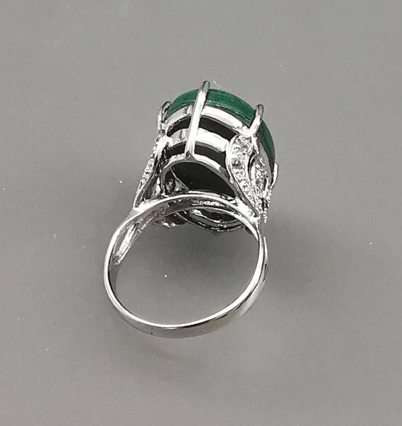 Silberner Malachit-Ring