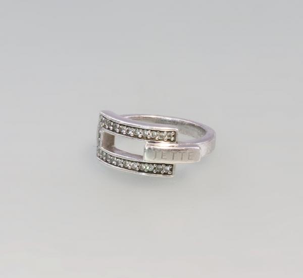 Silber-Ring mit weißen Steinen Jette
