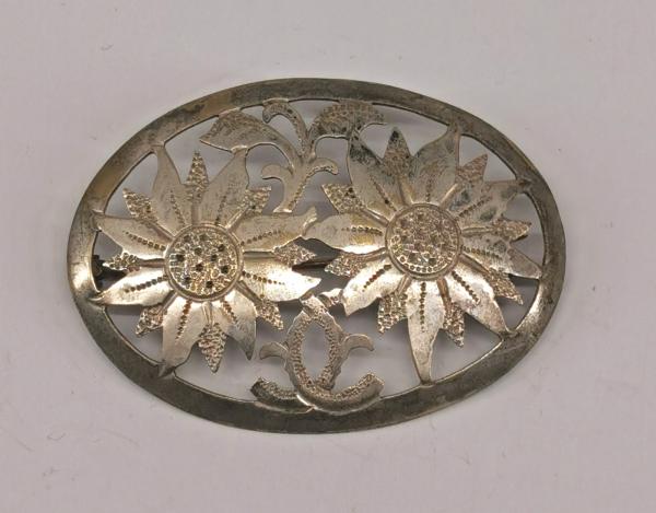 Brosche floral 800er Silber