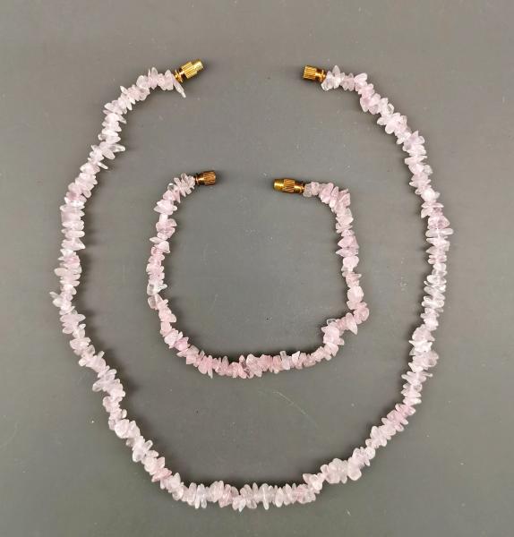 Collier und Armband Rosenquarz