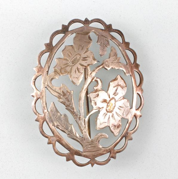 Silberne Brosche Blumen