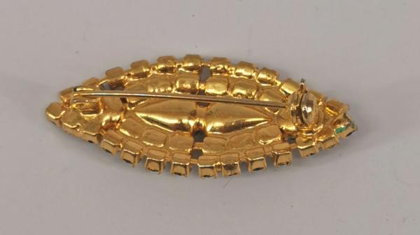 Granat-Brosche vergoldet Tombak