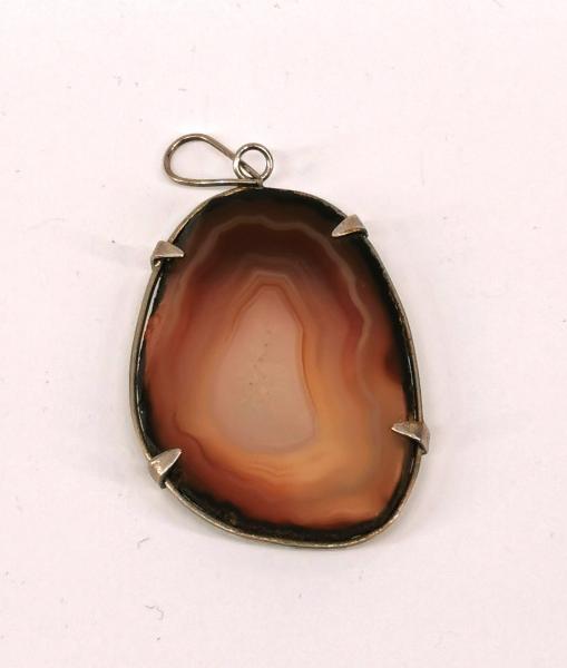 Brosche / Anhänger Achat Silberdraht
