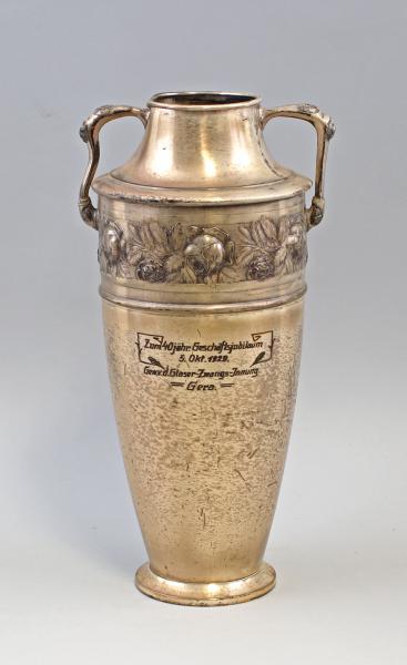 Versilberte Amphoren-Vase Jugendstil