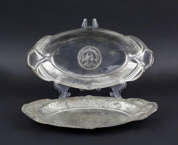 Paar versilberte Schalen "Zur Konfirmation"