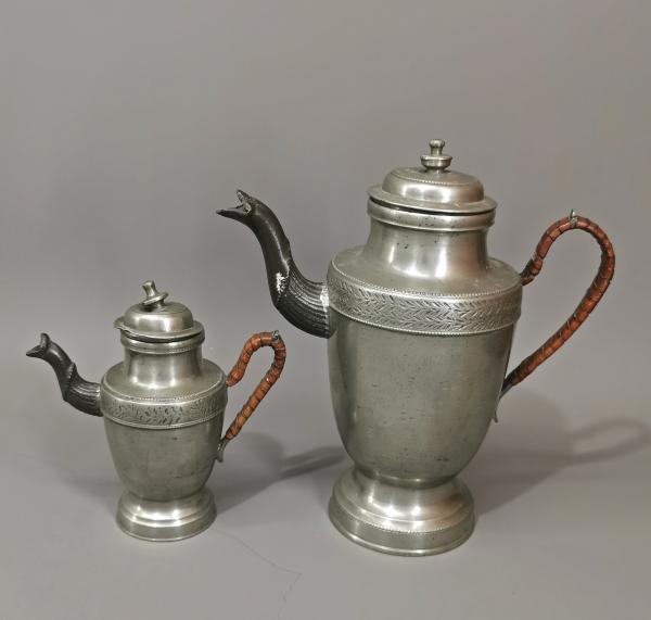 Paar Zinn-Kannen Biedermeier