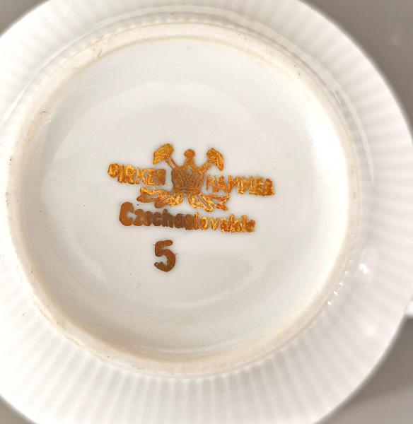 Tasse Jugendstil Goldfestons