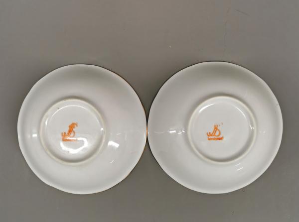 2 handgemalte Kompottschalen gelbe Rose
