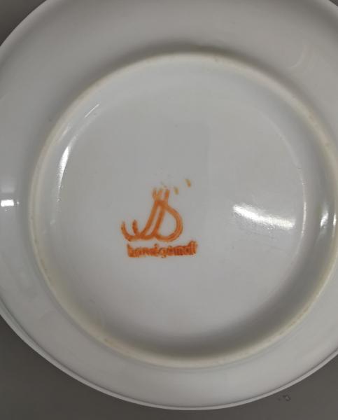 2 handgemalte Kompottschalen gelbe Rose