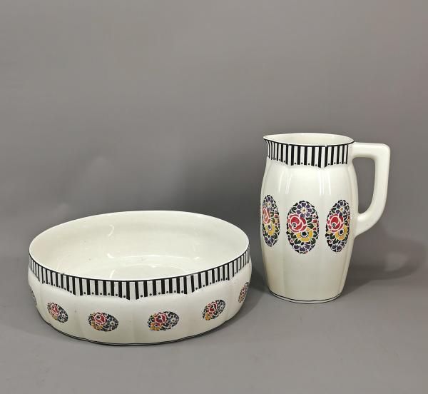 Waschschüssel mit Krug Jugendstil um 1900